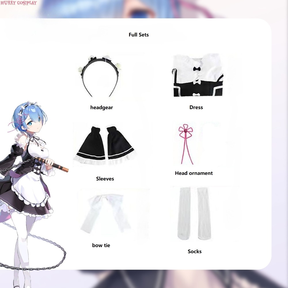 Anime Cosplay,Re: Life in a Different World from Zero,Re Life in a Different World from Zero - Rem And Ramu Cosplay Costumes